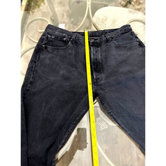 Levis Mens Black Denim Jeans W40 L32 Straight Fit - Picture 5 of 7